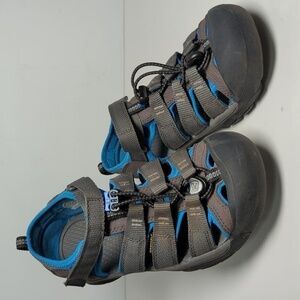 Keen Newport H2 gray and blue athletic sandals big boys size 4  EU 36